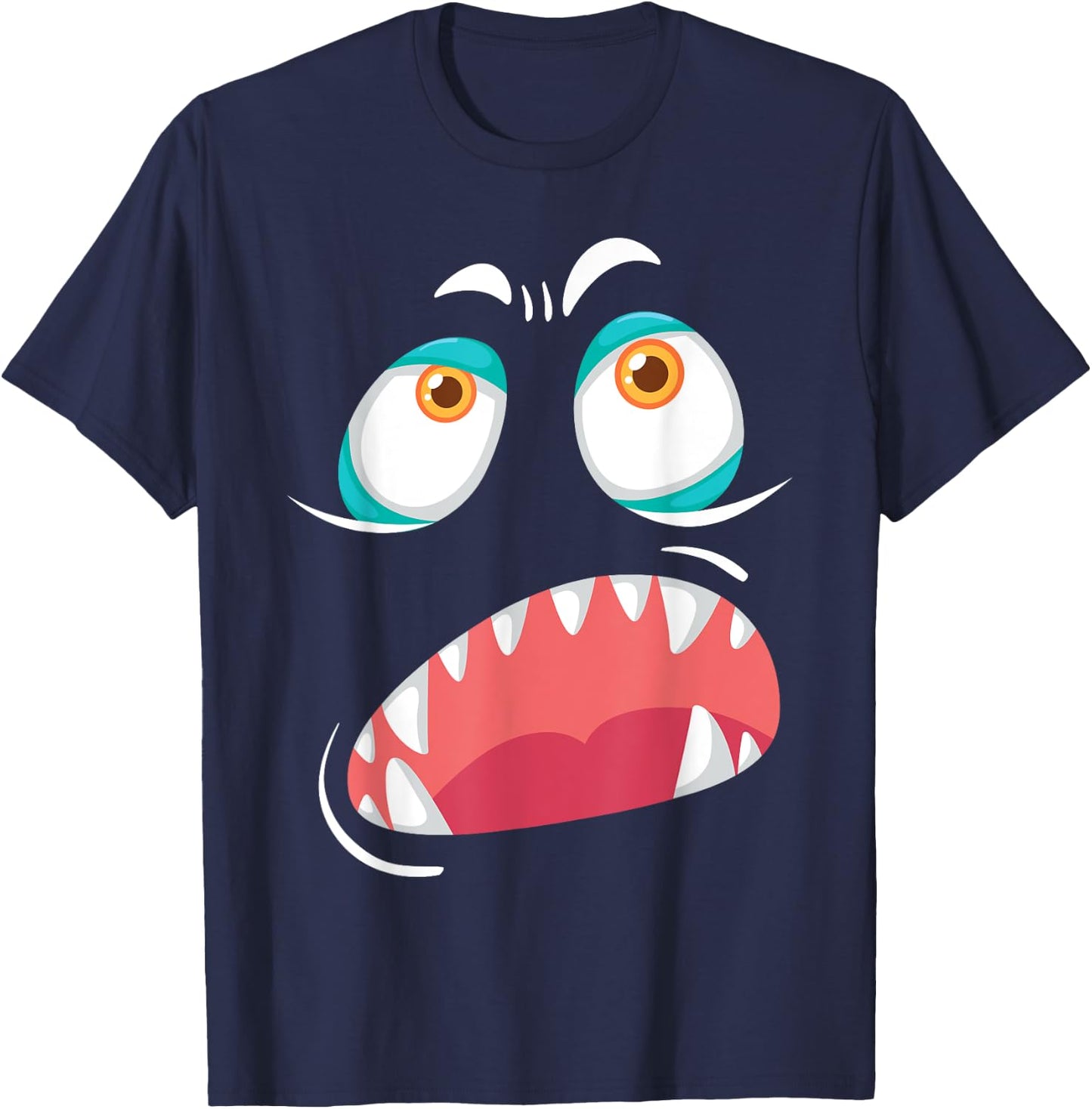 Monster Face Lazy DIY Halloween Costume Cute Creeps T-Shirt - T-Shirt | Navy