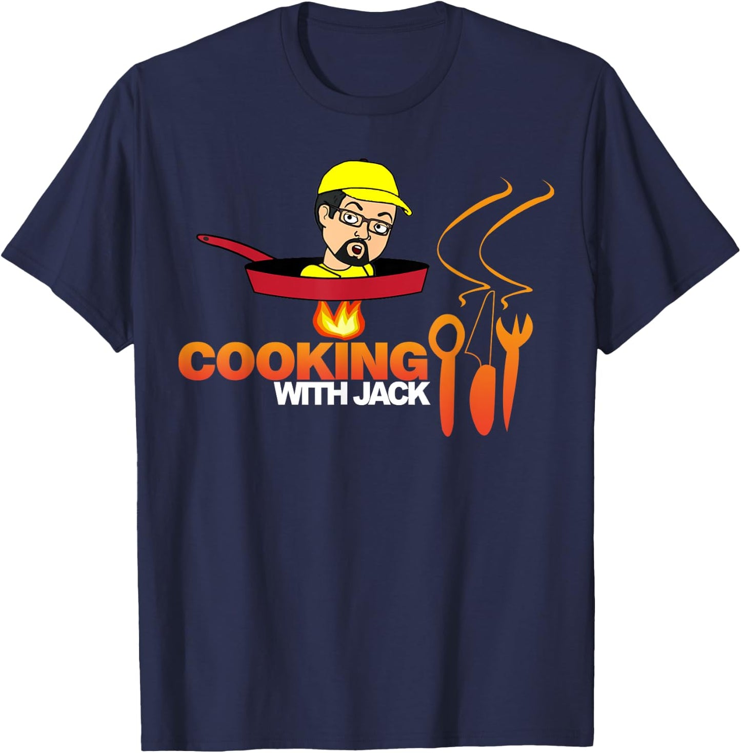 Official Cooking With Jack Shirt (white letters) T-Shirt - T-Shirt | Navy