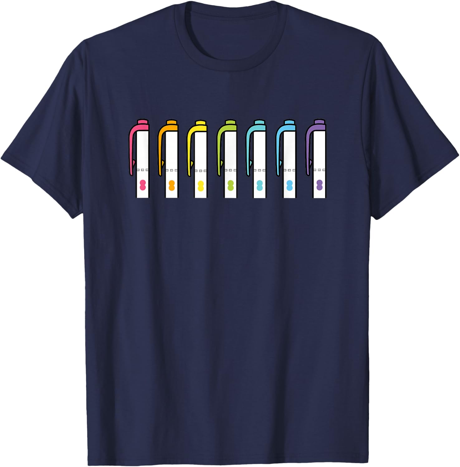 Planner Pens and Markers T-Shirt - T-Shirt | Navy