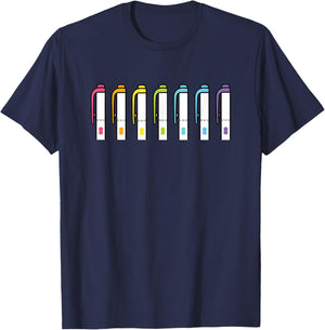 Planner Pens and Markers T-Shirt - T-Shirt | Navy