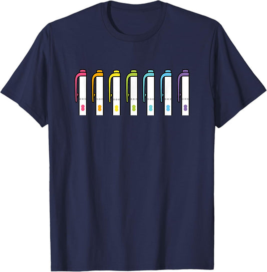Planner Pens and Markers T-Shirt - T-Shirt | Navy