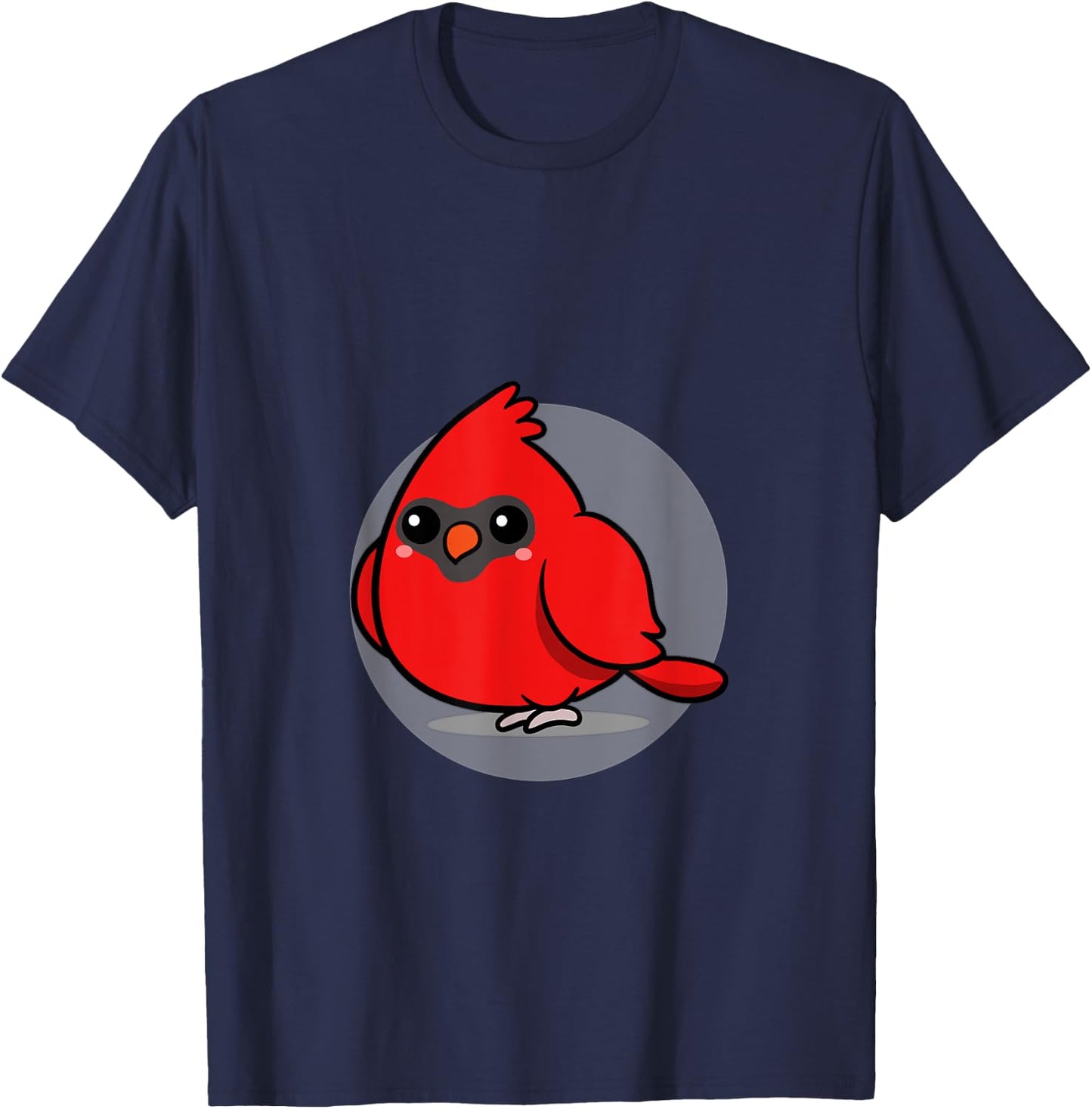 Cute Kawaii Aesthetic Northen Cardinal Bird T-Shirt - T-Shirt | Navy