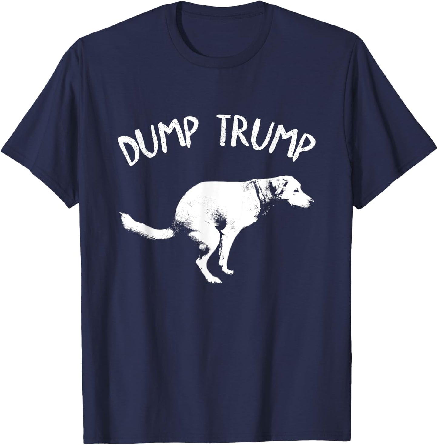 Dump Trump Dog Pooping T-Shirt - T-Shirt | Navy