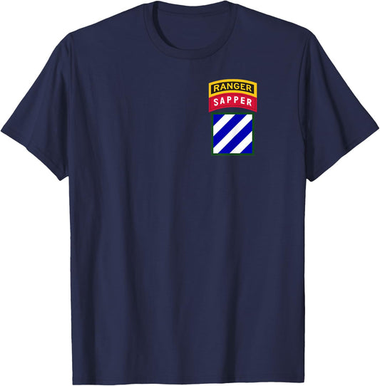 3rd Infantry Division Patch - 3rd ID Ranger and Sapper Tab T-Shirt - T-Shirt | Navy