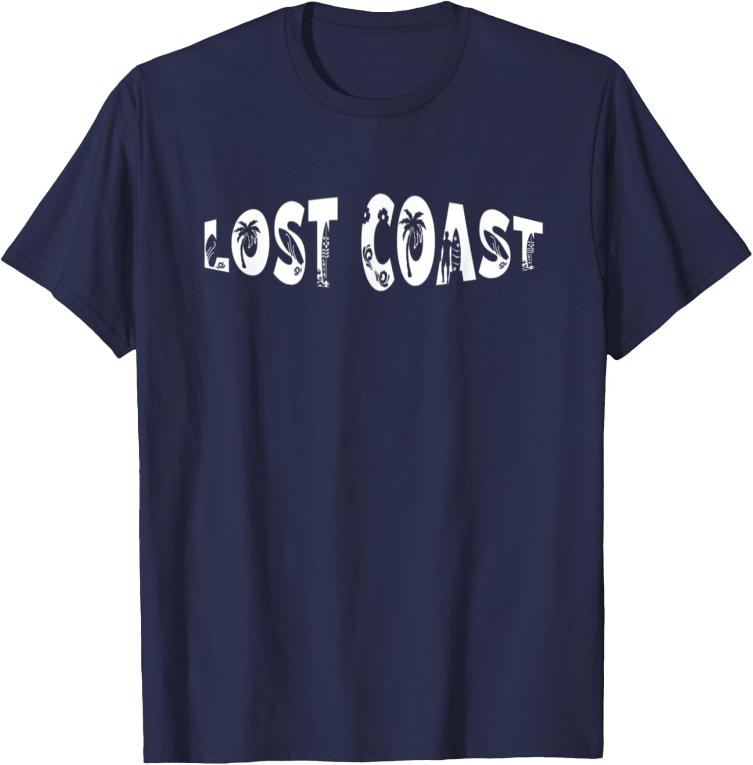 Lost Coast Beach Surfing Cool Surf Spot For Surfers Women Kids T-Shirt - T-Shirt | Navy