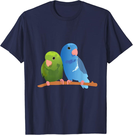 Cute Cuddling Parrotlet Shirt - Parrotlet T-Shirt - T-Shirt | Navy