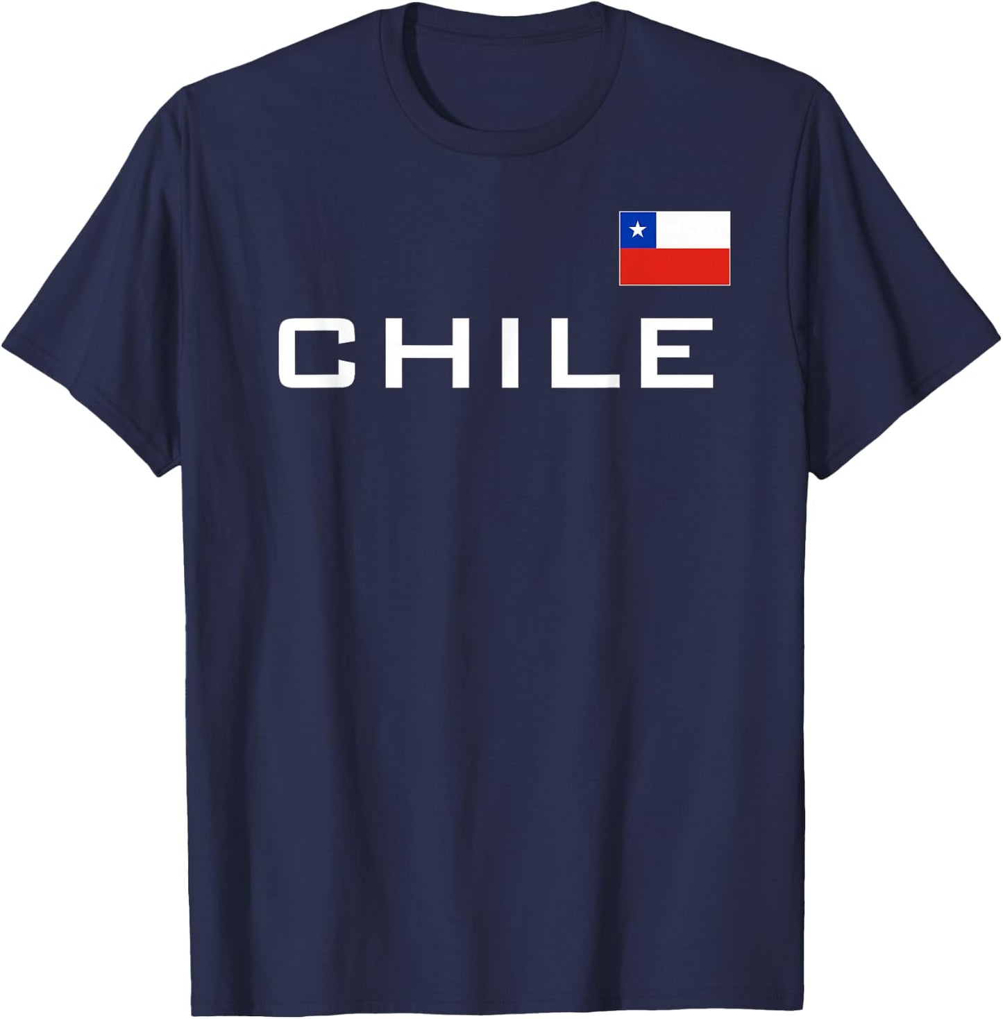Chile Flag Sports Soccer Football Athletic Jersey Santiago T-Shirt - T-Shirt | Navy