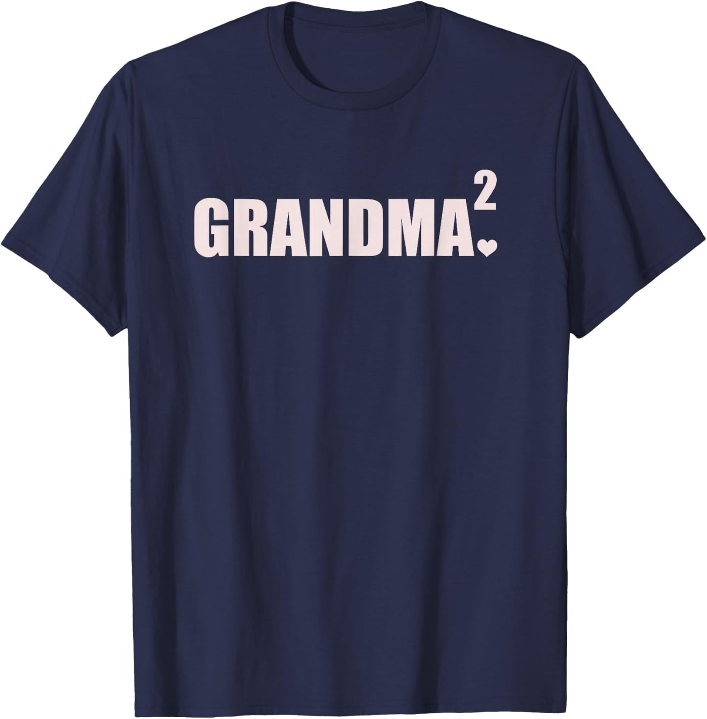 Promoted to Grandma Pregnancy Announcement Grandma 2 Grandkids 2nd Time Cubed Grandma Of Two Black Classic Fit Women's Holiday T-Shirt - T-Shirt | Navy