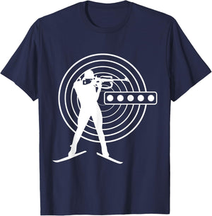 Biathlon Ski Skier Winter Sports Cross-Country Ski Loipe T-Shirt - T-Shirt | Navy