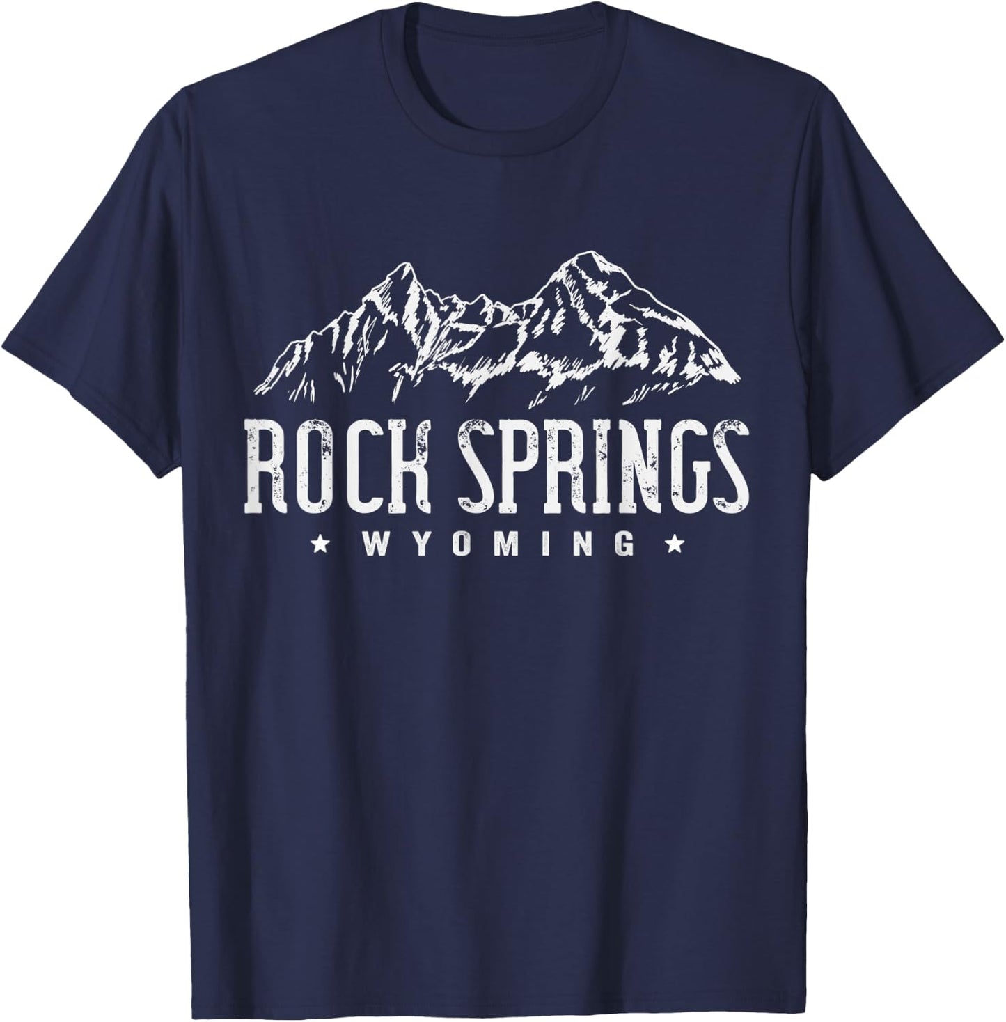 Rock Springs Wyoming Mountain Vintage Men Women T-Shirt - T-Shirt | Navy