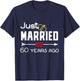 Just Married 60 Years Ago Shirt 60th Wedding Anniversary T-Shirt - T-Shirt | Navy