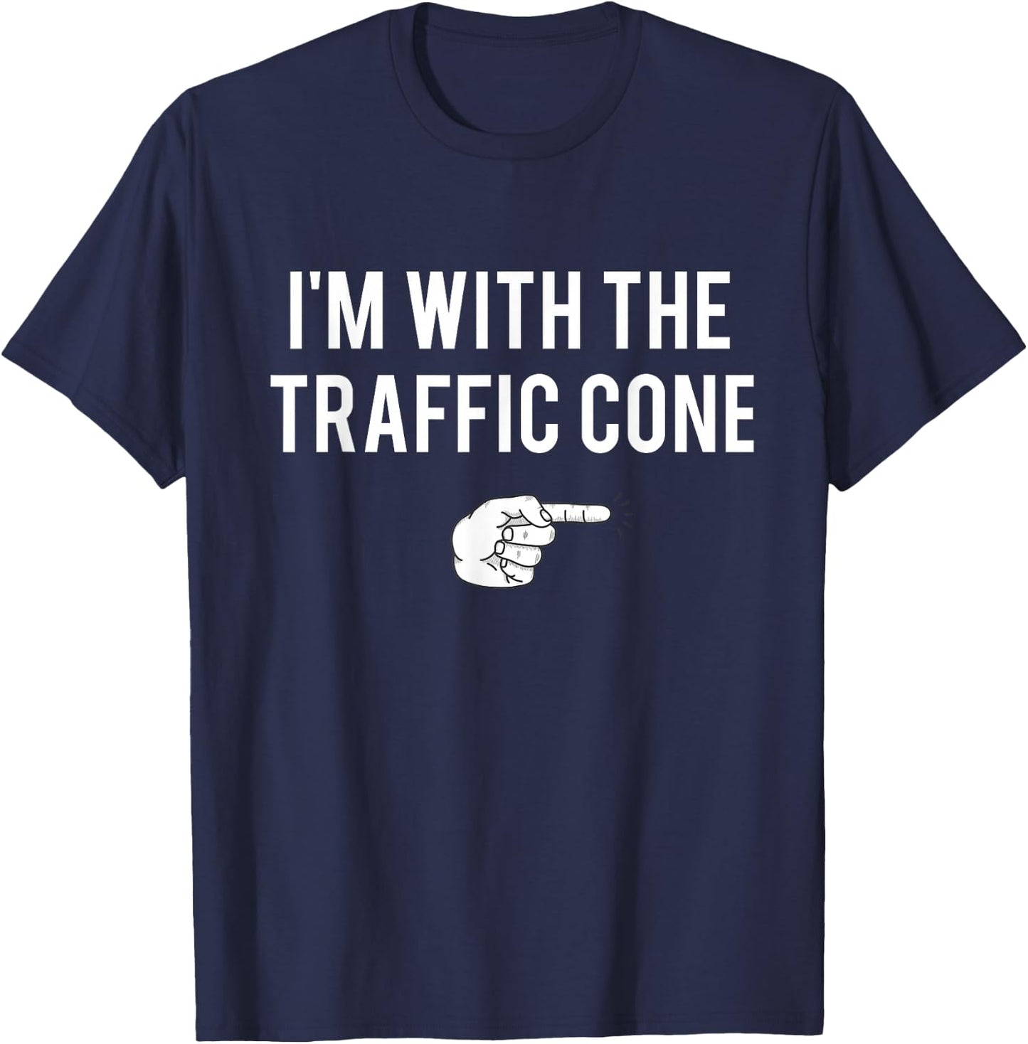 with Traffic Cone Halloween Costume Party Matching Couples T-Shirt - T-Shirt | Navy