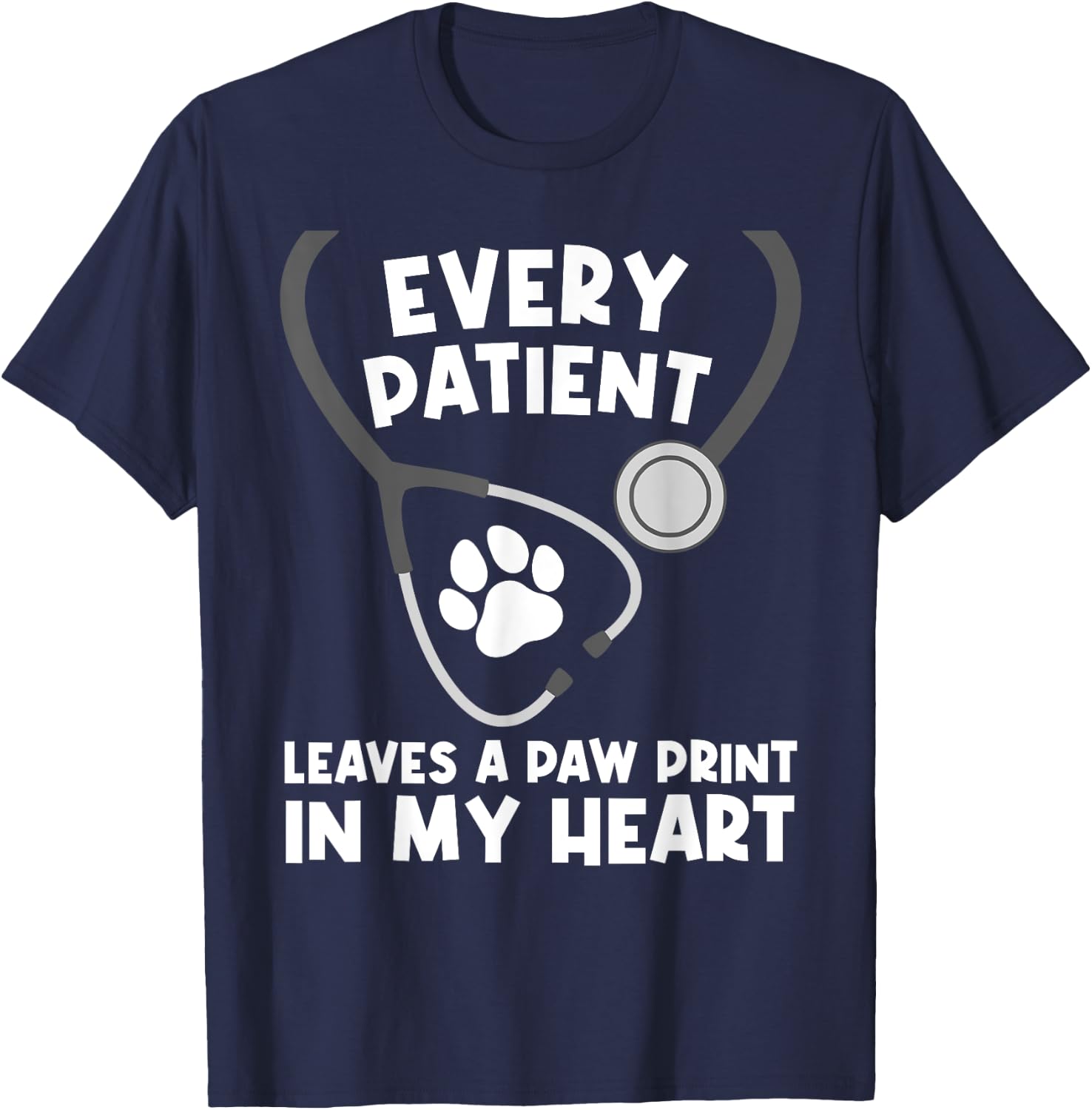 Funny Veterinary Assistant Men Women Paw Vet Technician T-Shirt - T-Shirt | Navy