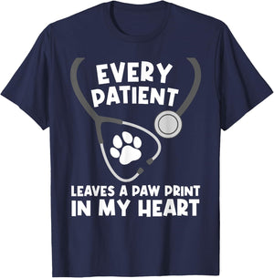 Funny Veterinary Assistant Men Women Paw Vet Technician T-Shirt - T-Shirt | Navy