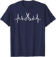 Hair Stylist Heartbeat Scissors EKG Pulse Line T-Shirt - T-Shirt | Navy