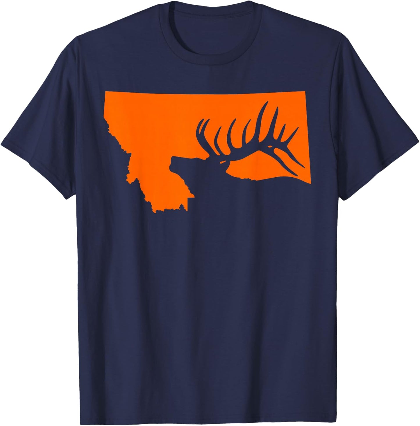 Montana Elk Hunting T-Shirt - T-Shirt | Navy