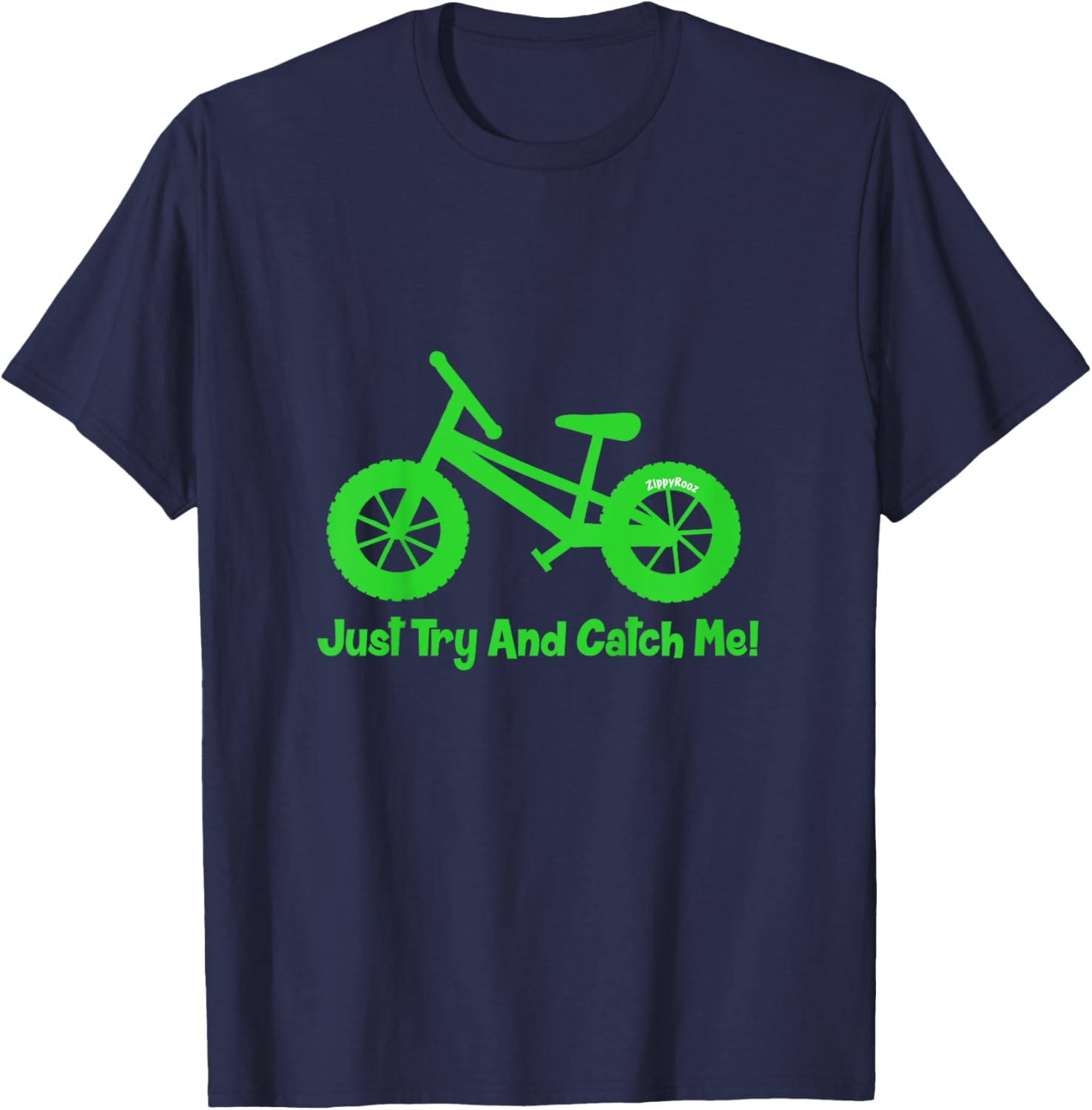 Kids Bike "Just Try and Catch Me!" Pedal Bicycle T-Shirt - T-Shirt | Navy