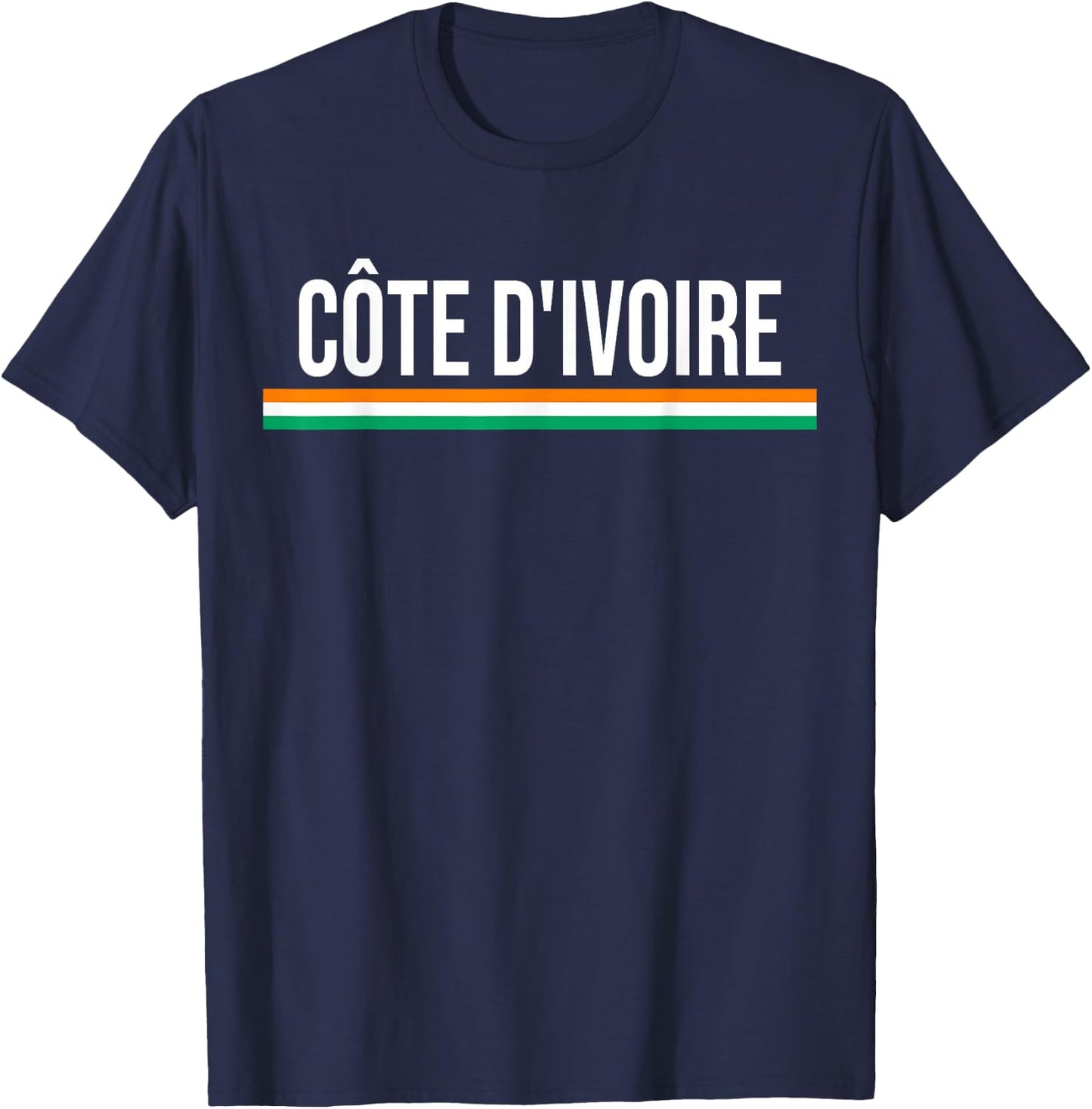 Ivory Coast Flag Sports Soccer Football Athletic Team Jersey T-Shirt - T-Shirt | Navy