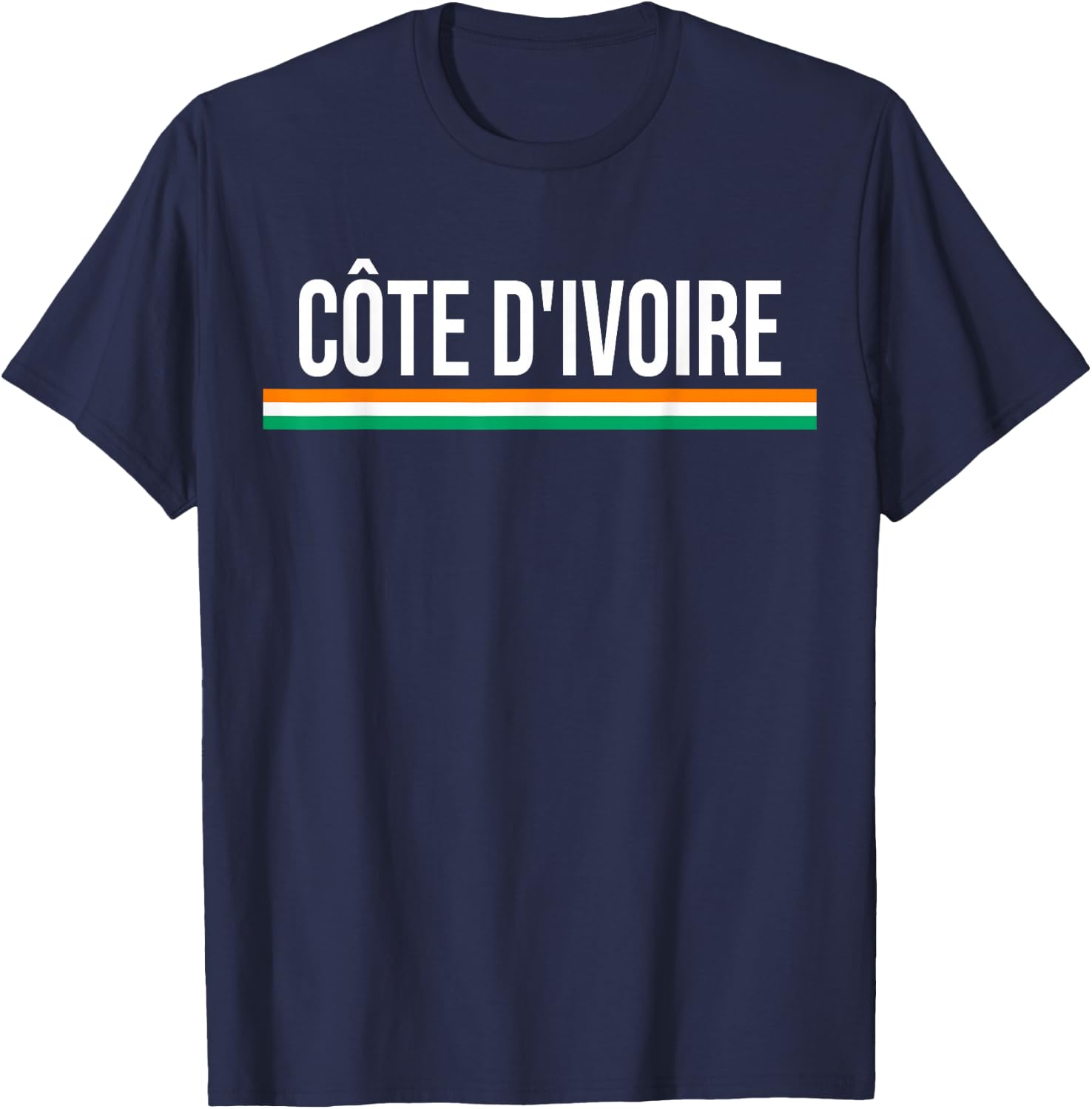Ivory Coast Flag Sports Soccer Football Athletic Team Jersey T-Shirt - T-Shirt | Navy