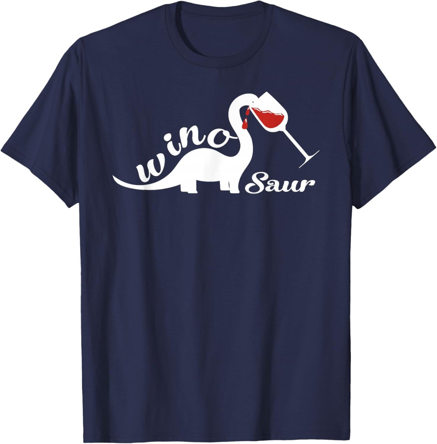 Winosaur Funny Wine Drinking Gifts Brontosaurus T-Shirt - T-Shirt | Navy