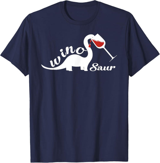 Winosaur Funny Wine Drinking Gifts Brontosaurus T-Shirt - T-Shirt | Navy