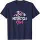 Motorcycle Girl Bike Motor Motorcycle T-Shirt - T-Shirt | Navy