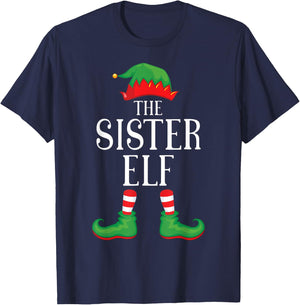 Sister Elf Matching Group Xmas Funny Family Christmas T-Shirt - T-Shirt | Navy