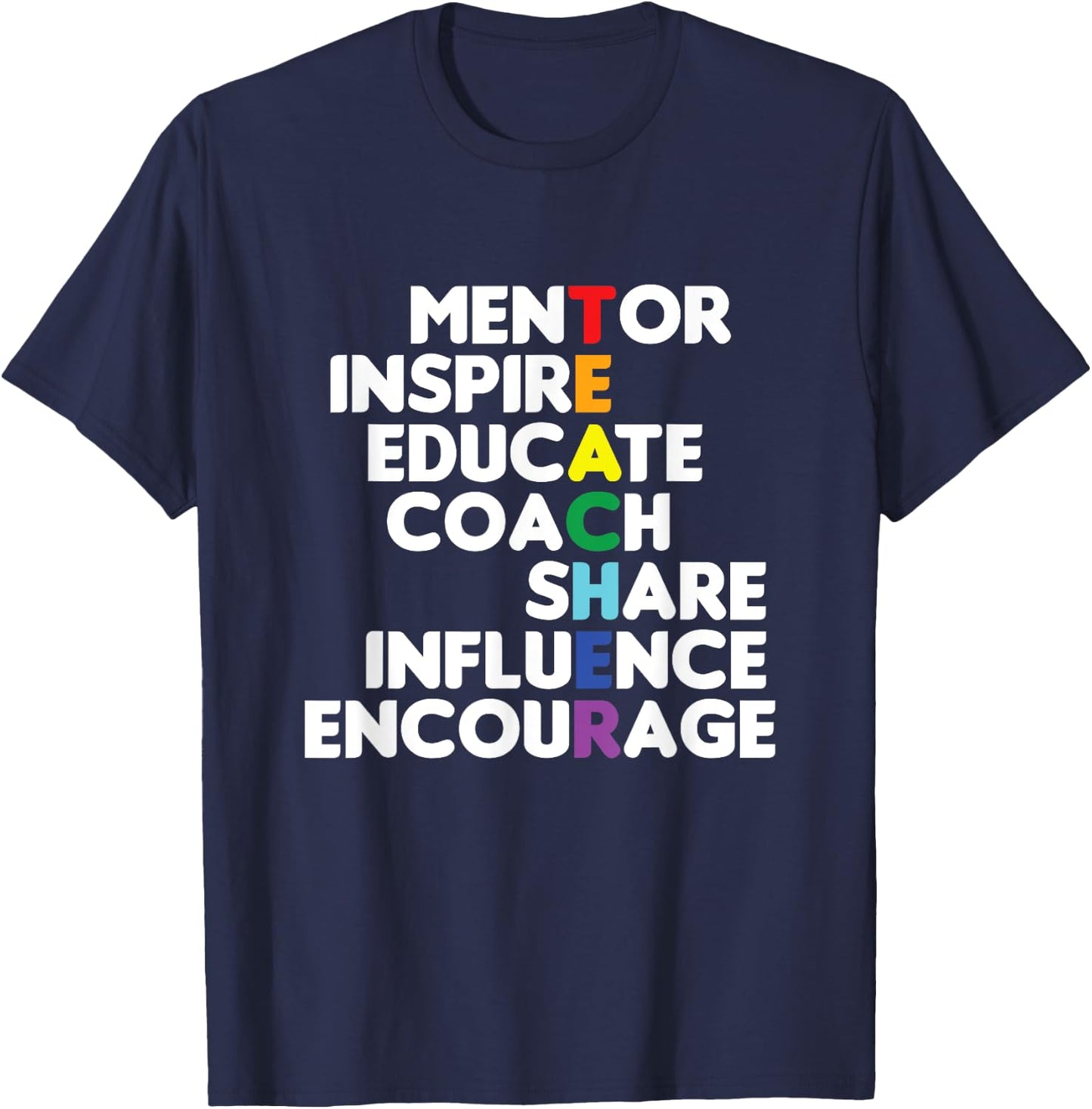 Mentor Educator Teacher Teaching Teachers Coach Educate Gift T-Shirt - T-Shirt | Navy