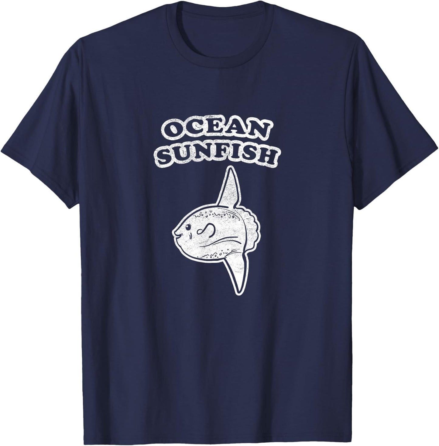 Retro Ocean Sunfish by Turbo Volcano T-Shirt - T-Shirt | Navy