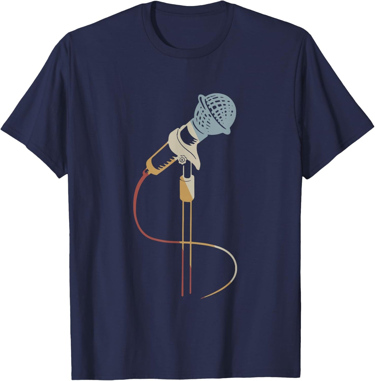 Microphone Retro Style Vintage T-Shirt - T-Shirt | Navy