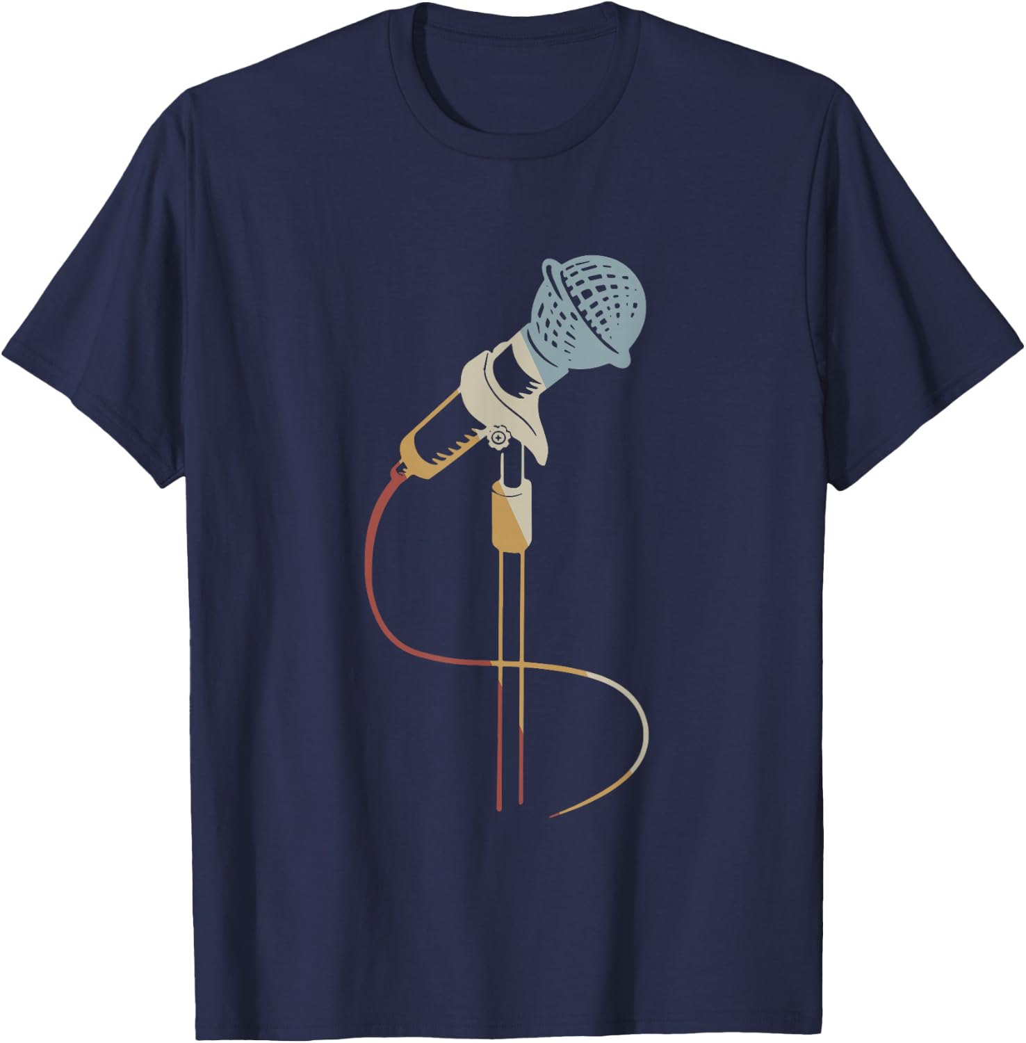Microphone Retro Style Vintage T-Shirt - T-Shirt | Navy