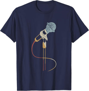 Microphone Retro Style Vintage T-Shirt - T-Shirt | Navy