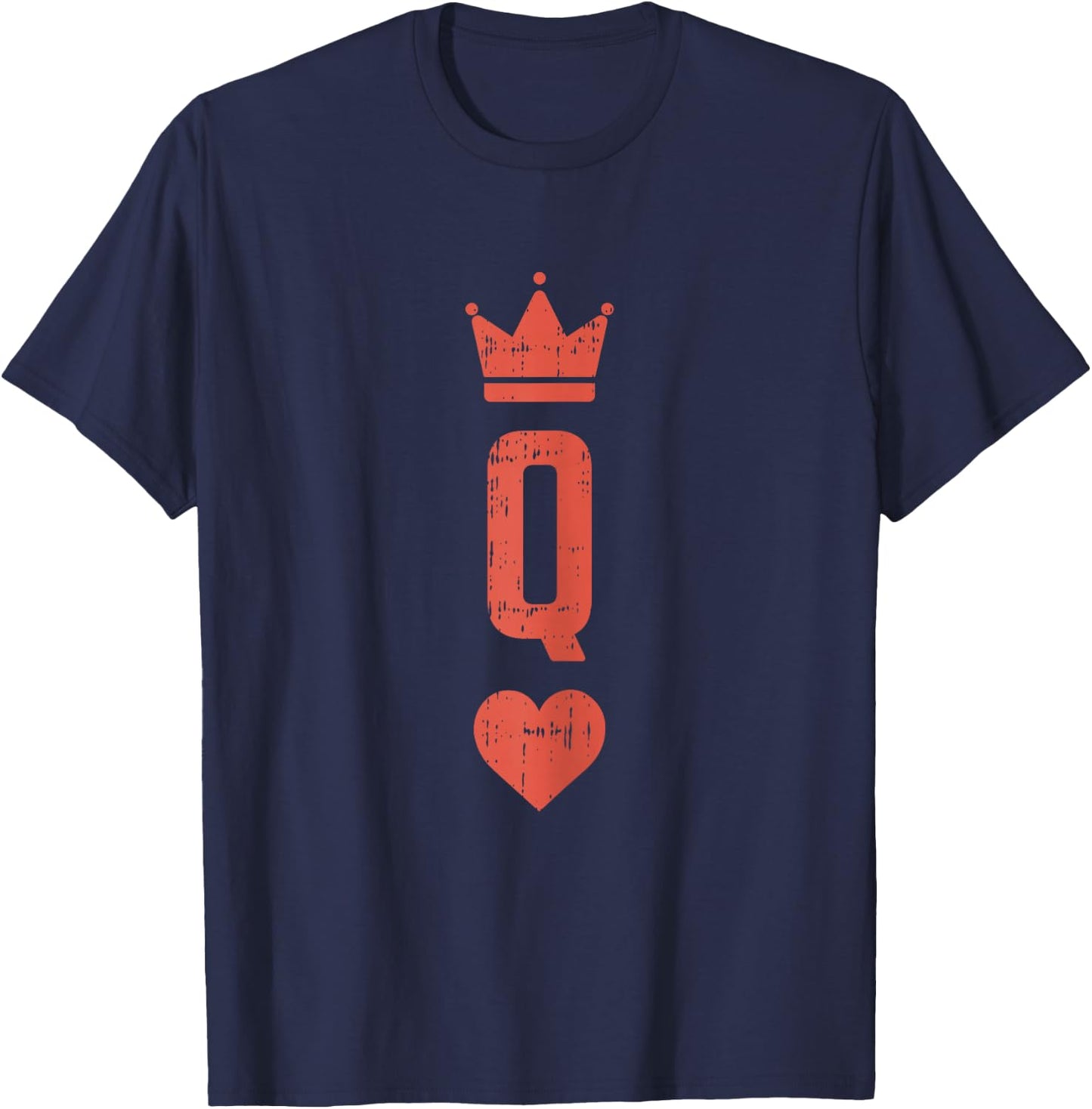 Queen Of Hearts Card Matching Halloween Costume For Couples T-Shirt - T-Shirt | Navy