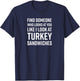 Find Someone Who Looks at You Meme - Turkey Sandwiches T-Shirt - T-Shirt | Navy
