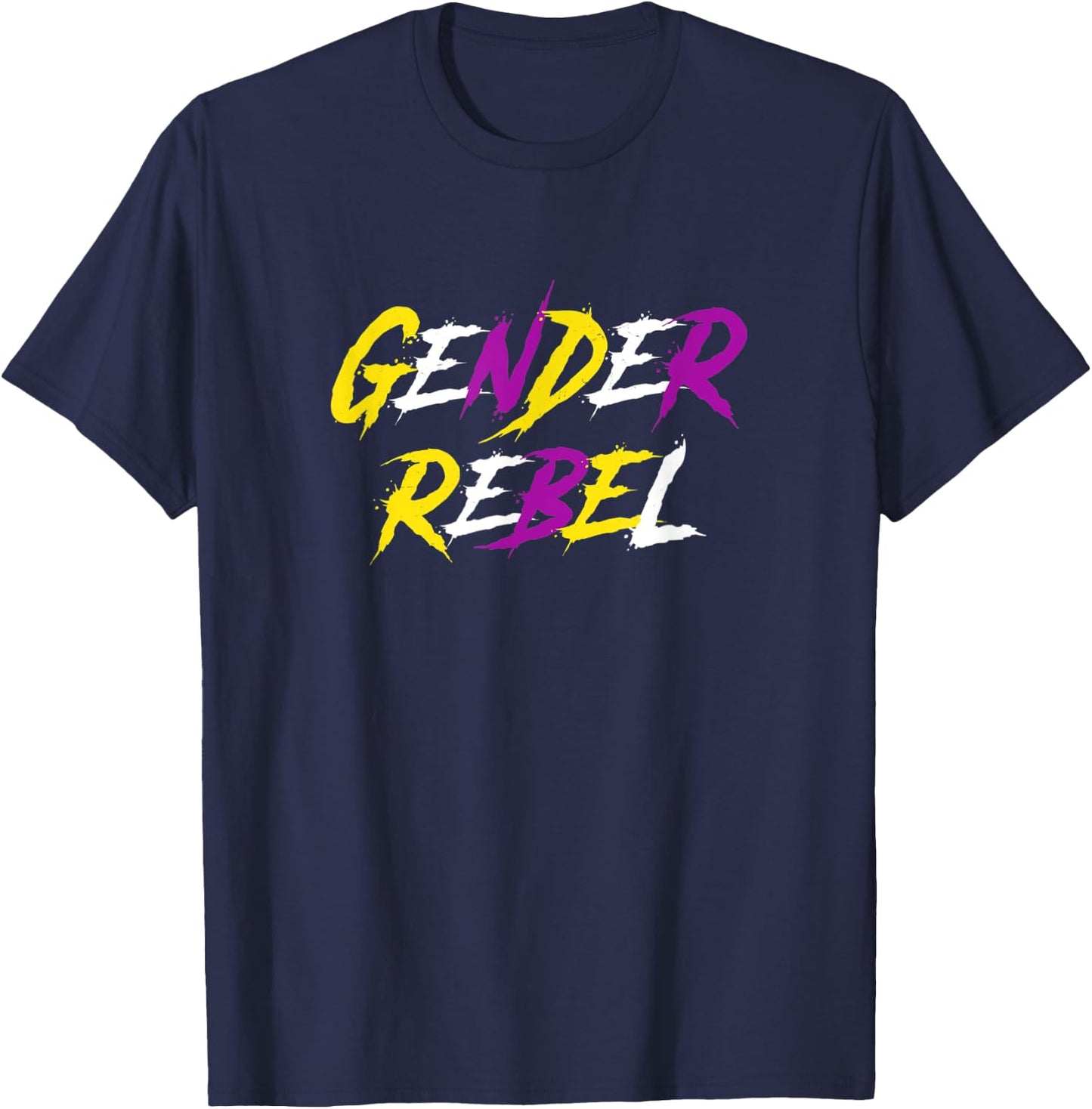 Gender Rebel Non Binary Pride T-Shirt - T-Shirt | Navy