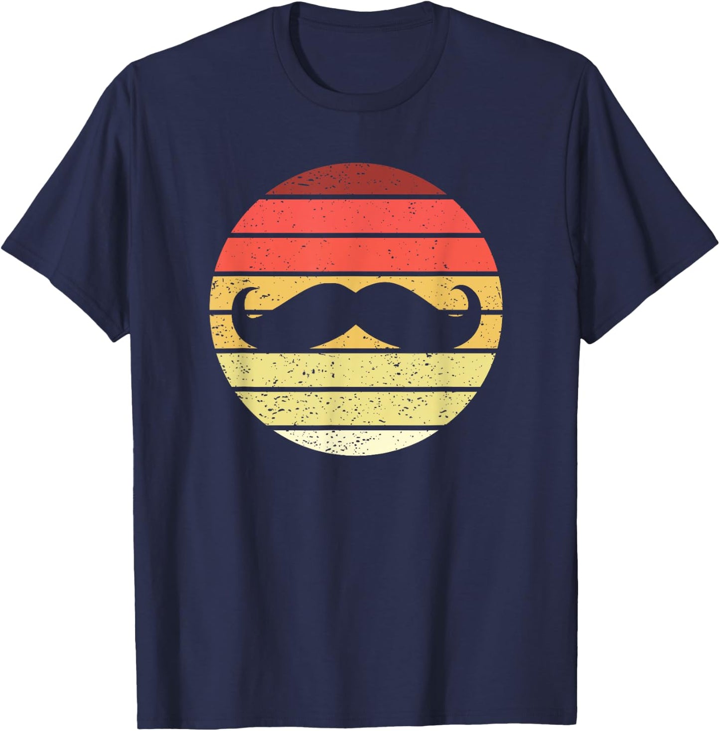 Mustache Retro Style Vintage T-Shirt - T-Shirt | Navy