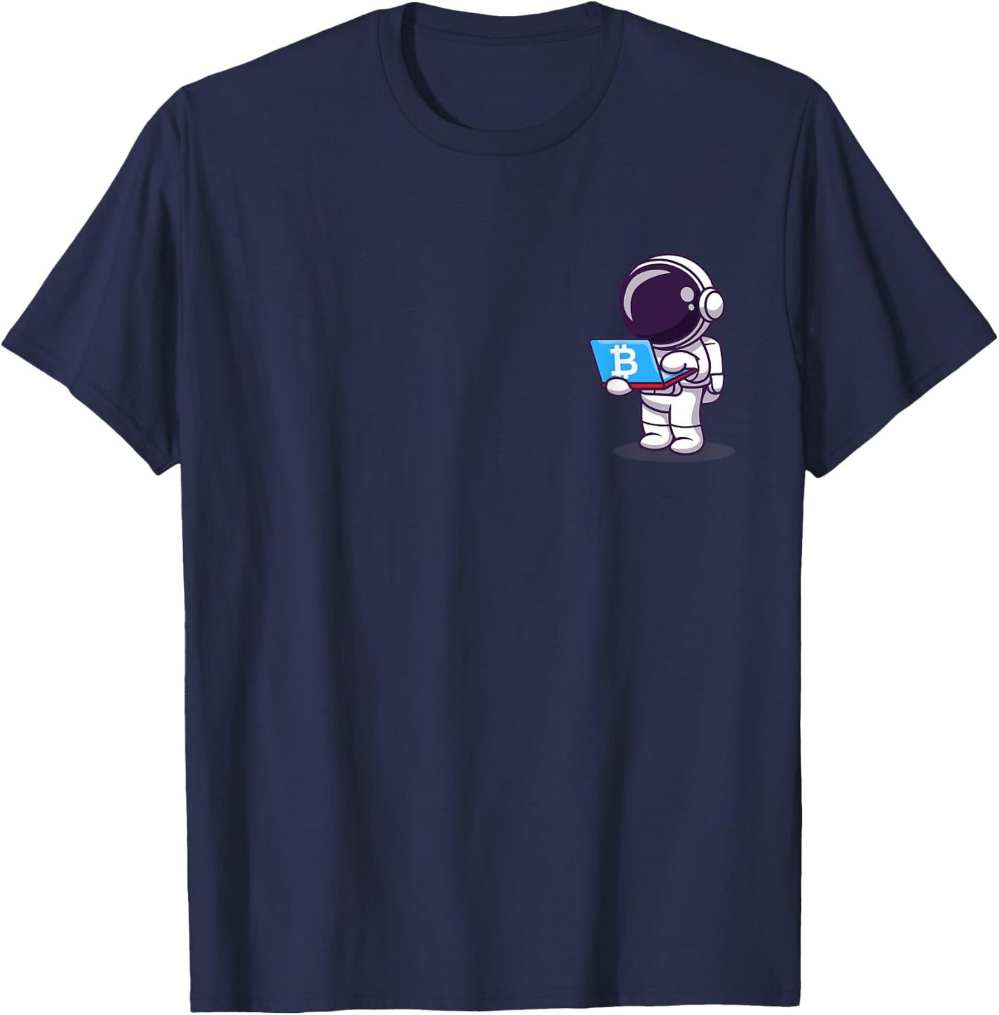 Astronaut Buy Ticket to Moon with BTC Bitcoin T-Shirt - T-Shirt | Navy