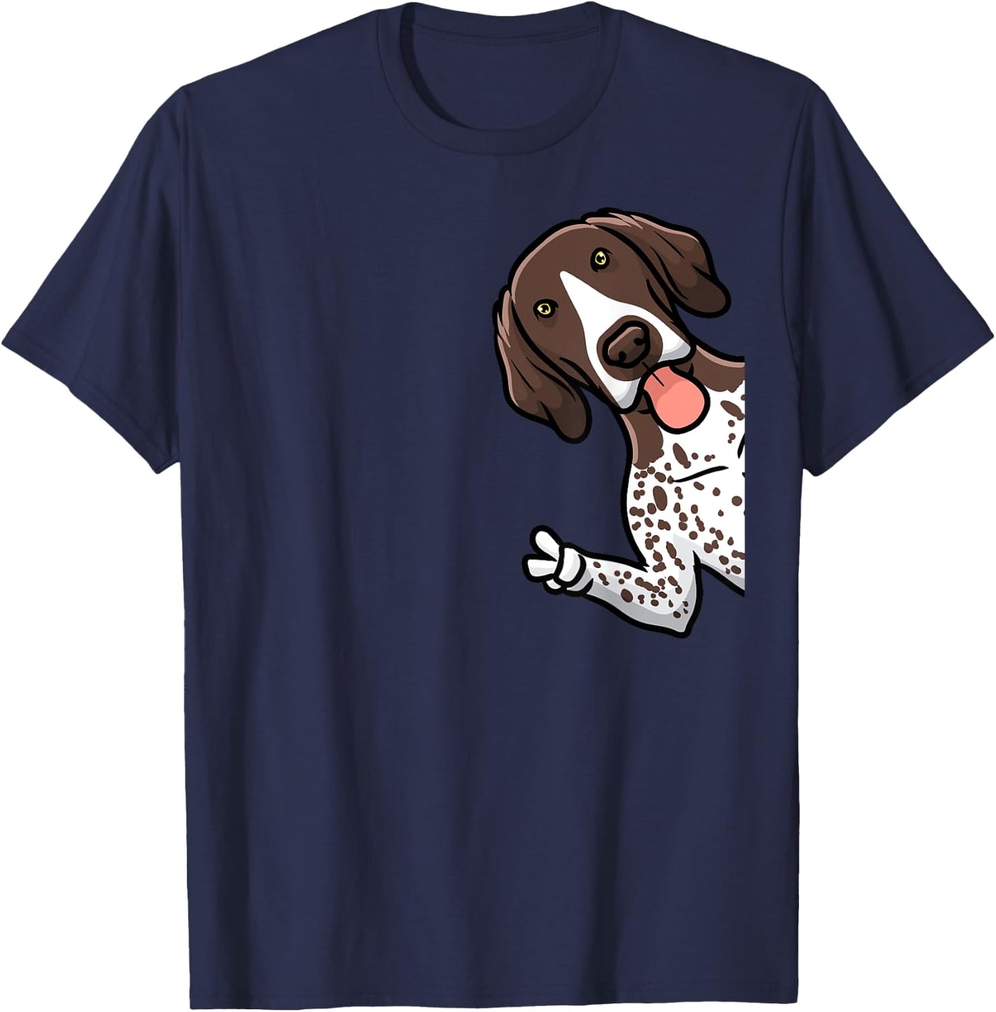 German Shorthaired Pointer Dog From Side T-Shirt - T-Shirt | Navy