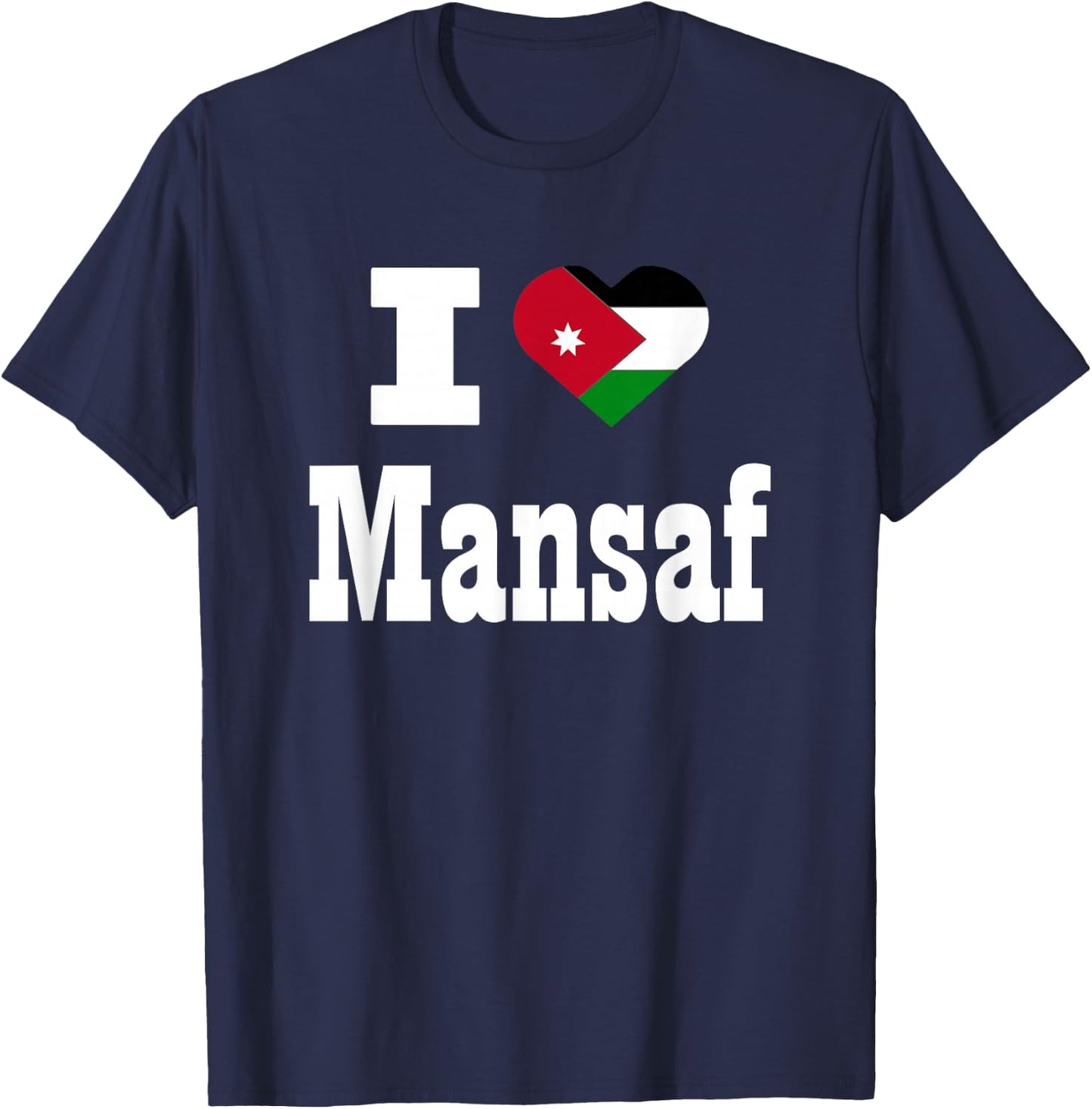 I love Mansaf foodie Jordan flag T-Shirt - T-Shirt | Navy