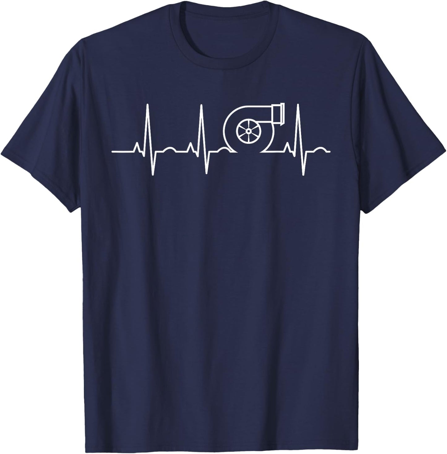 Turbocharger Heartbeat Turbo Tuner Car Lover Tuning Cars T-Shirt - T-Shirt | Navy