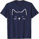 Minimalist Cat Mom Cat Dad Gifts Men Kids Women Funny Cat T-Shirt - T-Shirt | Navy