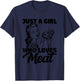 Just A Girl Who Loves Meat Carnivore Meat Eater T-Shirt - T-Shirt | Navy
