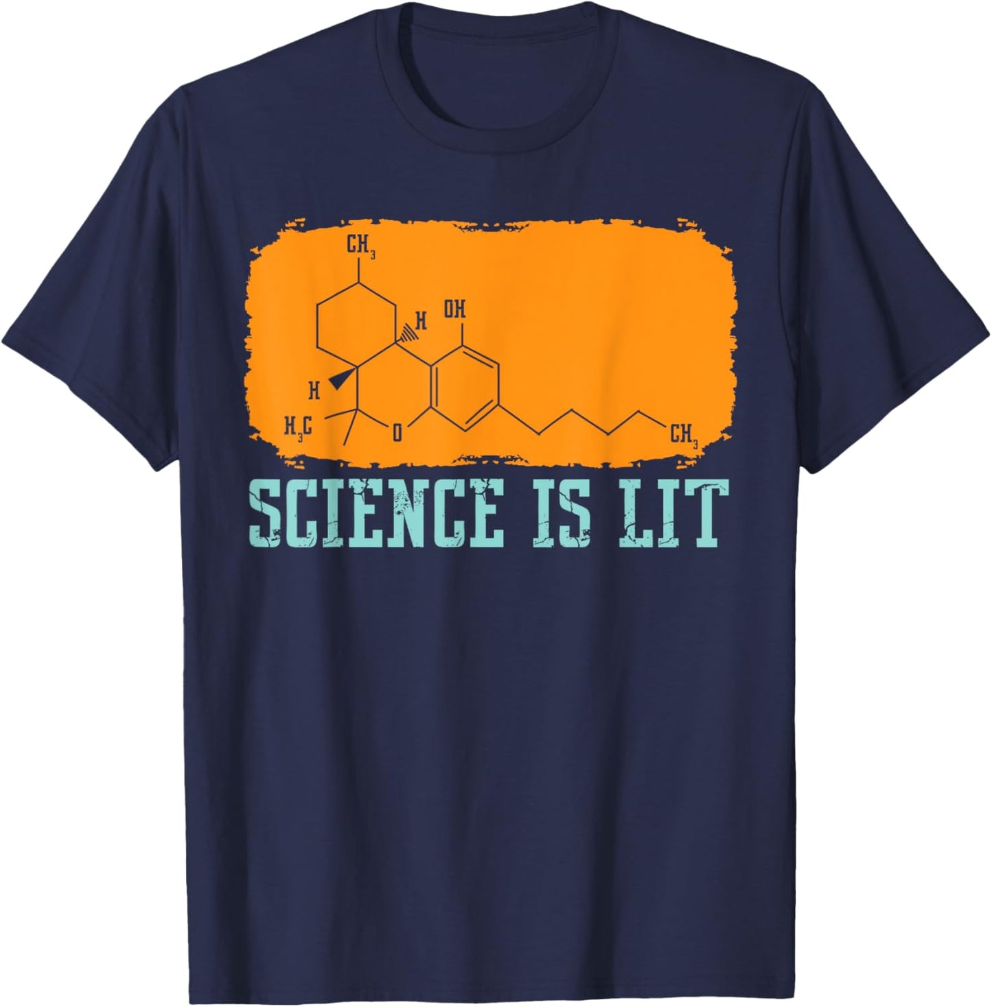 Funny THC Molecule Tetrahydrocannabinol Cannabis Science T-Shirt - T-Shirt | Navy