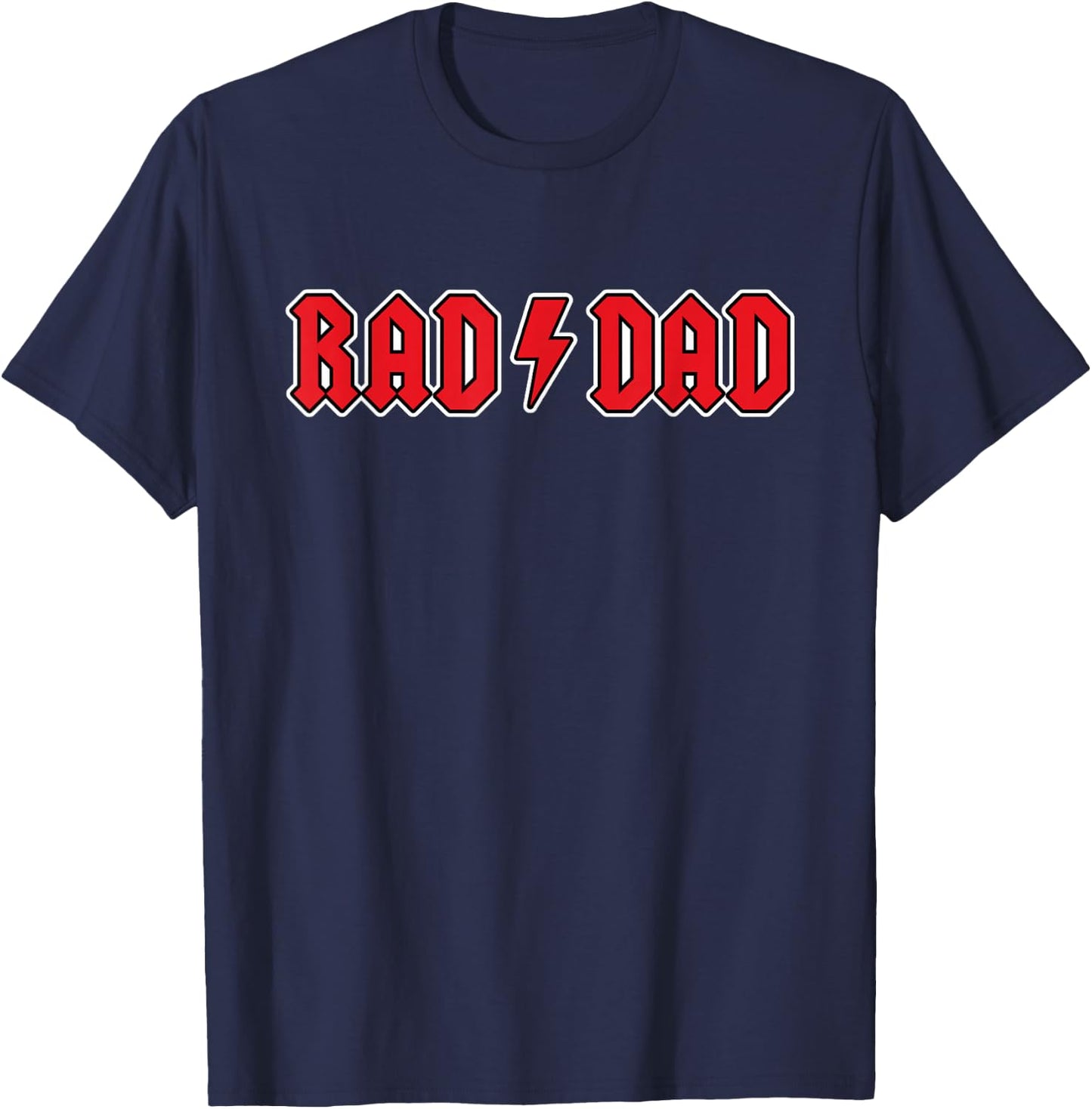 Rad Dad Cool Vintage Rock And Roll Funny Fathers Day Papa T-Shirt - T-Shirt | Navy