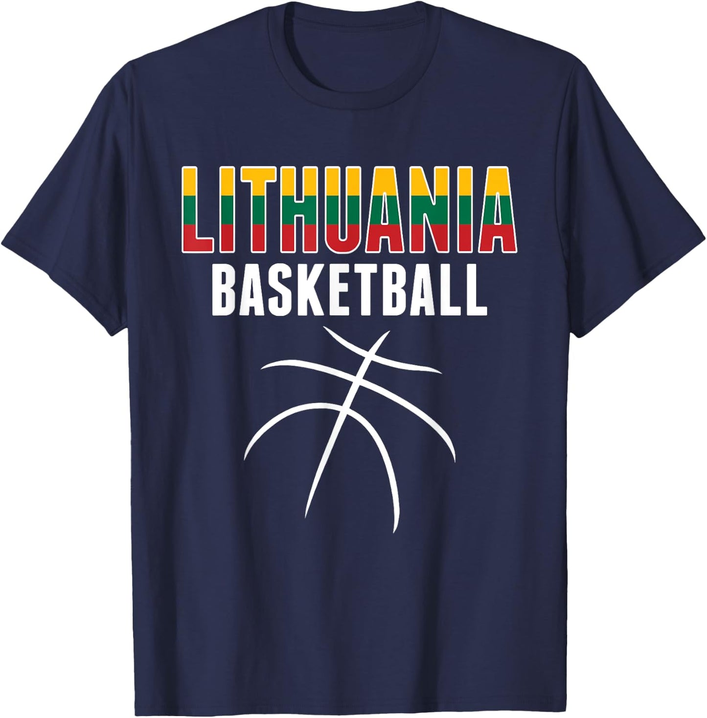 Lithuania Basketball Fans Jersey - Lithuanian Sport Lovers T-Shirt - T-Shirt | Navy