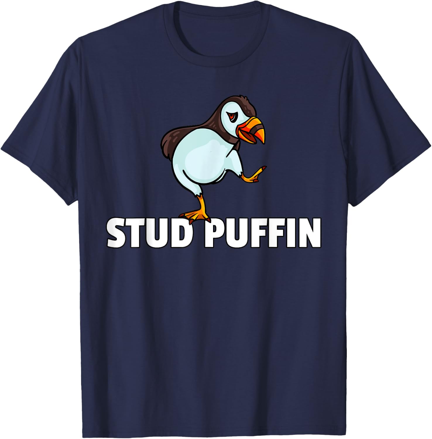 Stud Puffin Gift Iceland Seabird T-Shirt - T-Shirt | Navy