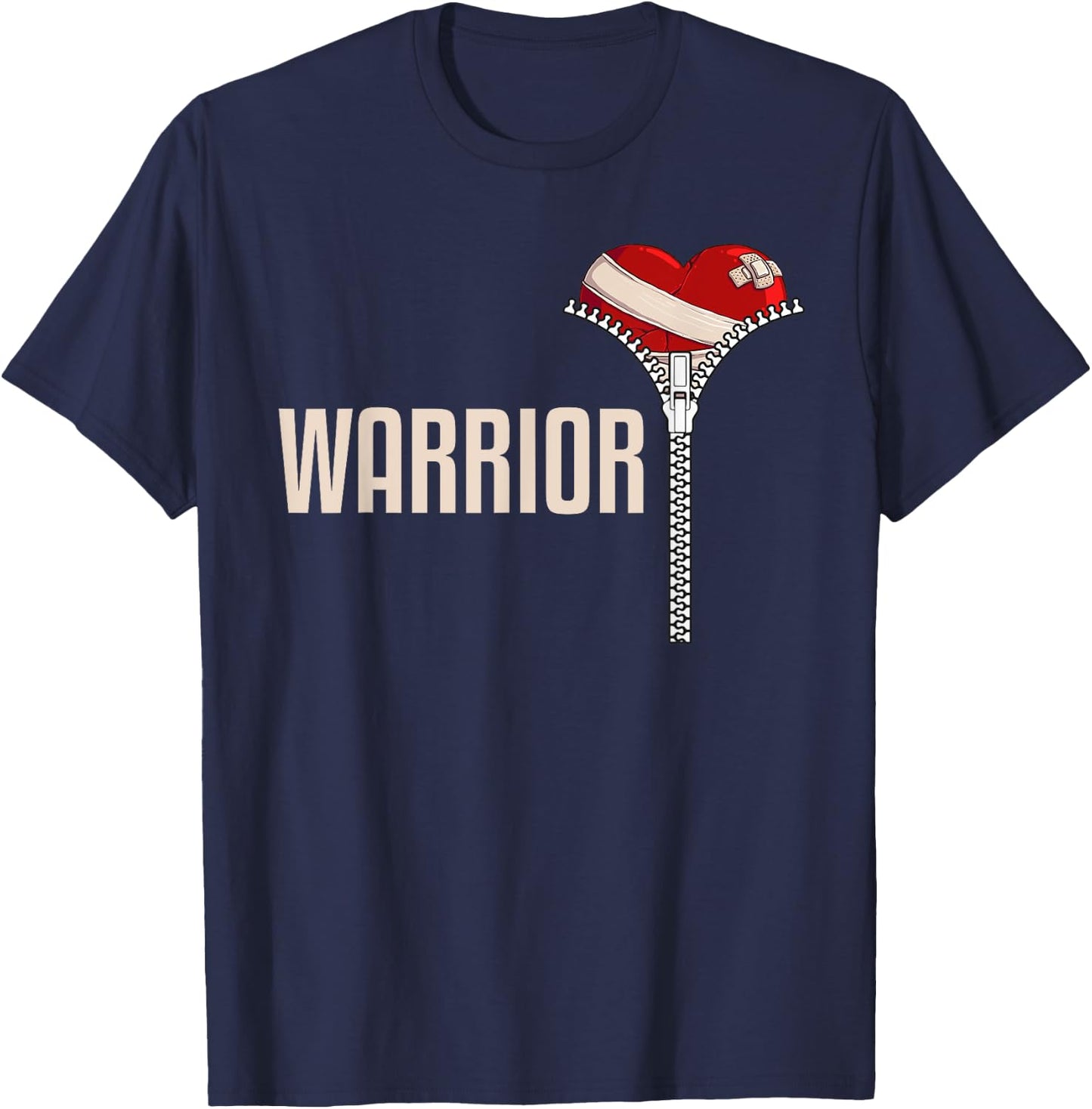 Funny Open Heart Surgery Recovery Art Women Warrior T-Shirt - T-Shirt | Navy
