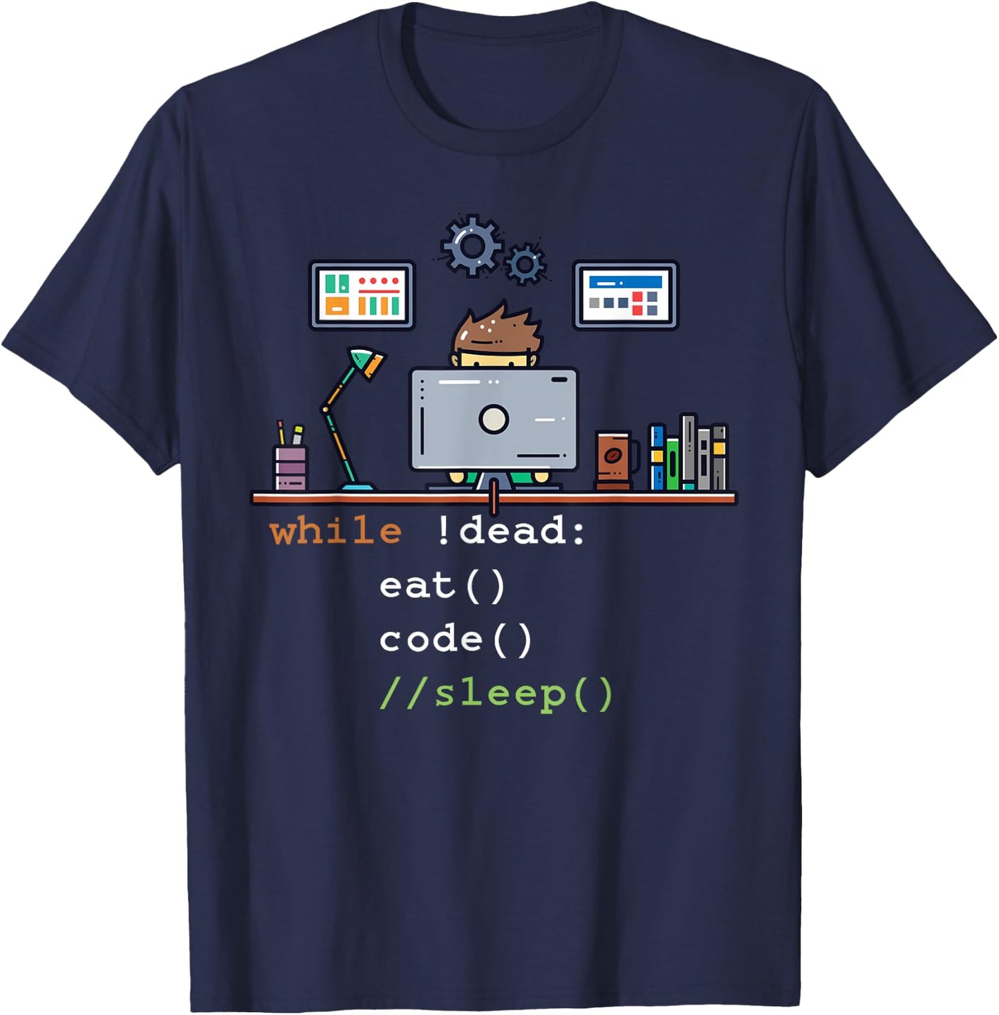 Computer Science Python Programmer Eat Code Sleep T-Shirt - T-Shirt | Navy