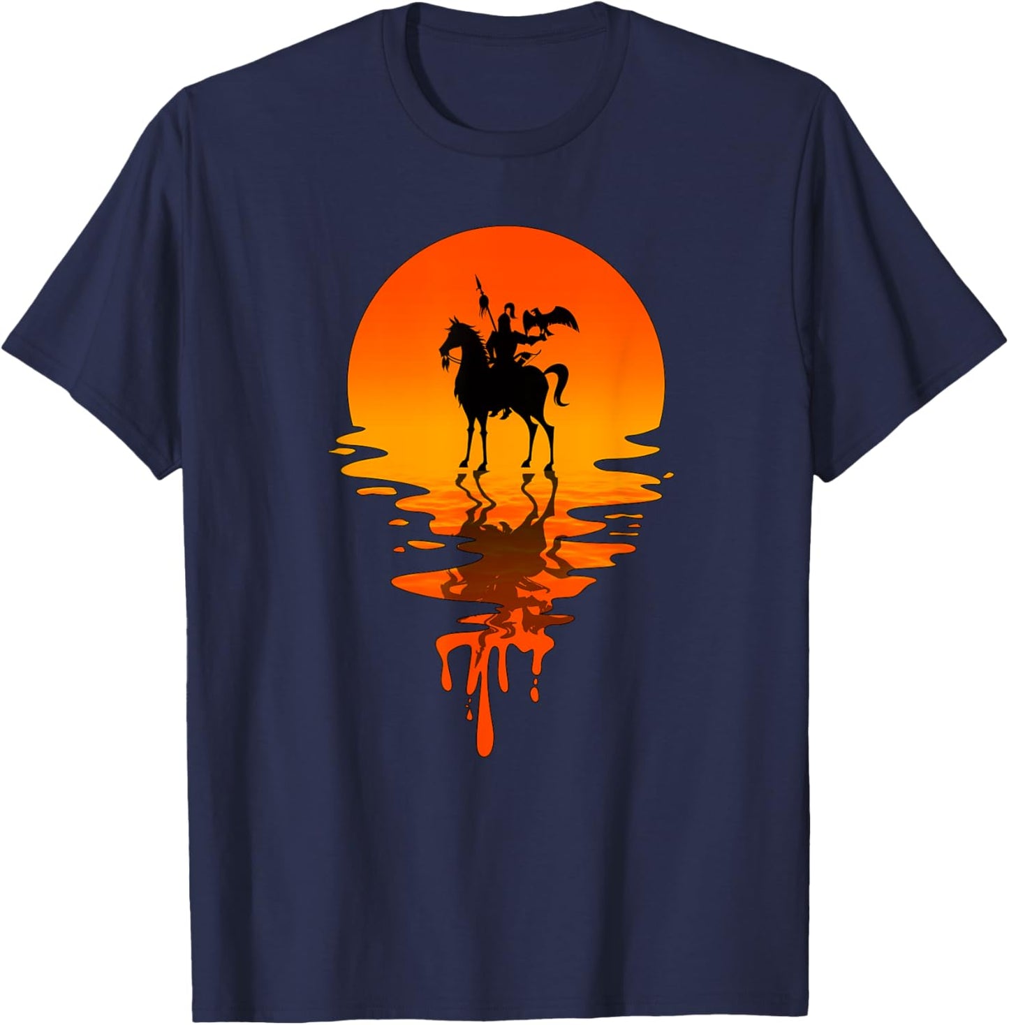 Vintage Retro Style Genghis Khan T-Shirt - T-Shirt | Navy