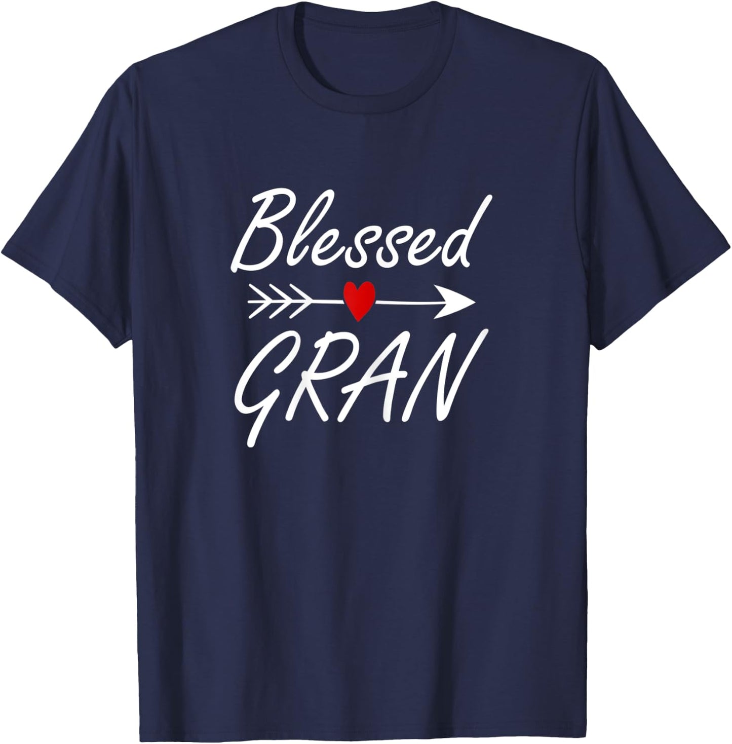 Blessed Gran With Heart Arrow Grandma Mothers day T-Shirt - T-Shirt | Navy